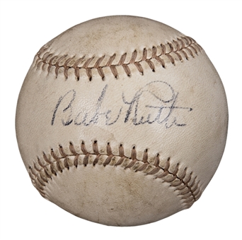 Babe Ruth Single Signed OAL Harridge Baseball (Beckett)